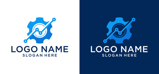 Modern data growth service logo design icon. Financial service logo symbol design template with abstract graphs and diagrams.