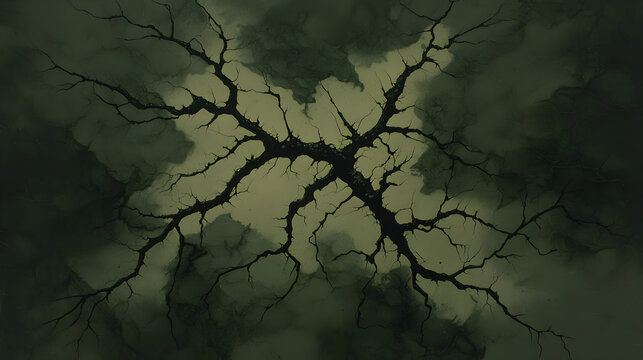 with distressed brushstrokes, layered cracks, and earthy tones for a raw aesthetic 