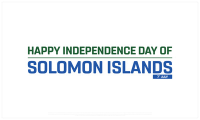 Solomon Islands Independence Day on a white background, Vector design of Independence Day of Solomon Islands, Typographic Design of Solomon Islands National Day, Flag typography of Solomon Islands