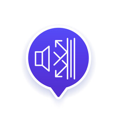 acoustic isolation and soundproofing line icon