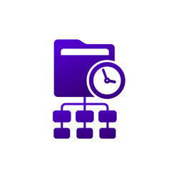 project management icon, tasks and time