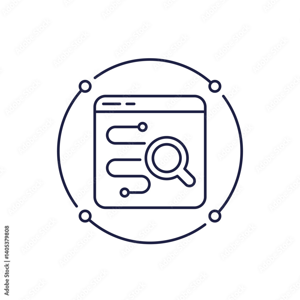 Poster traceability icon in line design