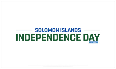 Solomon Islands Independence Day on a white background, Vector design of Independence Day of Solomon Islands, Typographic Design of Solomon Islands National Day, Flag typography of Solomon Islands