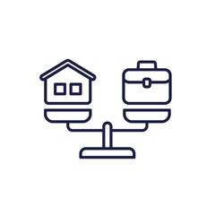 Obraz premium work life balance line icon on white