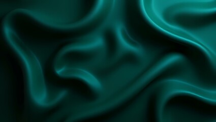 Obraz premium A dark green backdrop adorned with flowing waves, showcasing a harmonious blend of green tones and movement