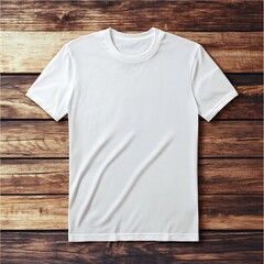 White T Shirt Mockup on Wooden Background of excellence in splendor beyond compare with grace