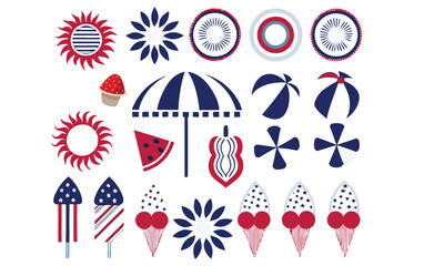 Fourth of July Icons Set
