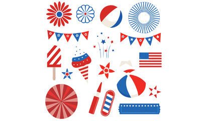 Fourth of July Icons Set