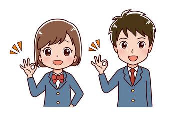 制服の学生のイラスト
