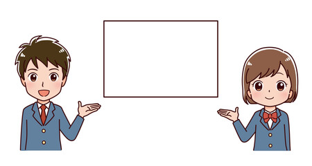 制服の学生のイラスト