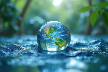 Global flood warning, a planet earth in water