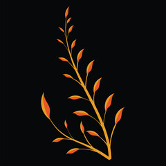 Magical plants. Vector flat illustration. Isolated on black background. Great for various designs: psychedelic, meditation, fairy tales and posters.