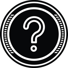 Question mark flat icon vector Silhouette illustration 