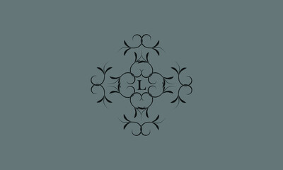 Luxury monogram with letter L. Vector graphic elegant logo, suitable for restaurants, hotels, cafes, shops, fashion, beauty salons, etc.