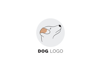 minimalist dog logo with elegant line art style