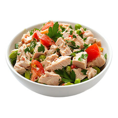 healthy tuna salad from the side with natural lighting

