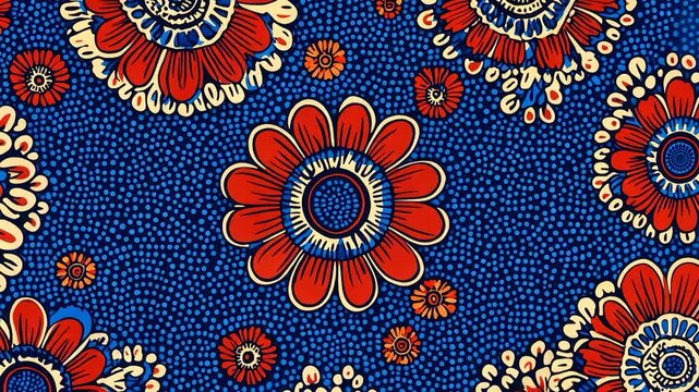 Vibrant flower pattern fabric design