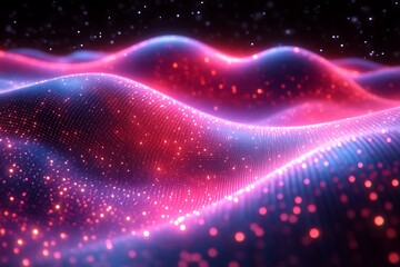 Obraz premium Abstract glowing red and blue waves.