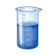 A vibrant blue beaker with a unique design perfect for science experiments and laboratory settings