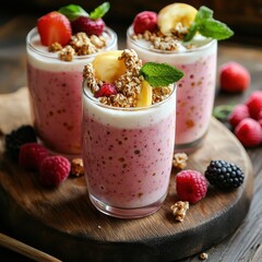 Berry smoothie parfaits