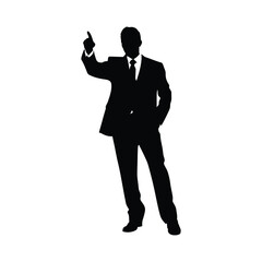 Fototapeta premium Business man pose vector silhouette white background