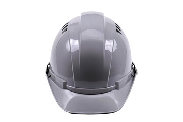 Fototapeta premium Protective headgear with a gray finish against a transparent background. Light reflects on surfaces, highlighting shape and form