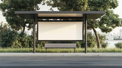 Billboard Construction in the city. An Advertising Mockup