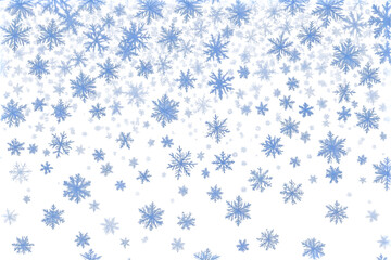 Abstract Falling Snowflakes Illustration On A Black Isolated Background