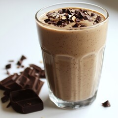 Chocolate smoothie in glass