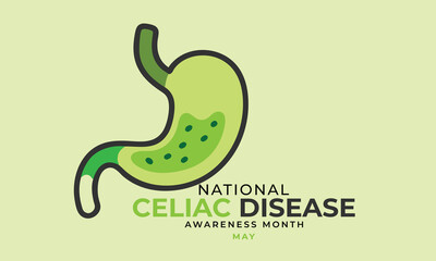 National celiac disease awareness month. background, banner, card, poster, template. Vector illustration.