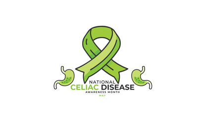 National celiac disease awareness month. background, banner, card, poster, template. Vector illustration.