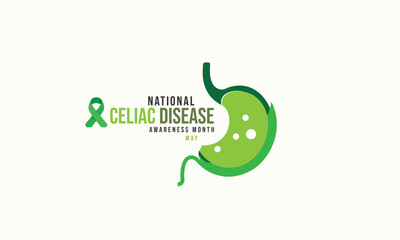 National celiac disease awareness month. background, banner, card, poster, template. Vector illustration.