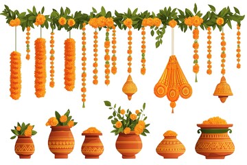 Haldi, mehendi ceremony decorative elements
