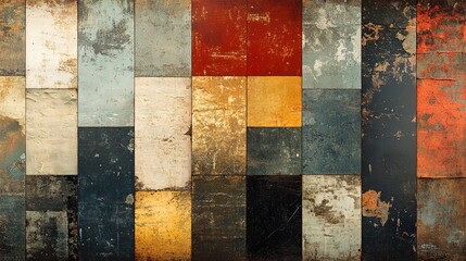 Collage of recycled textures and gradients of calm earth tones