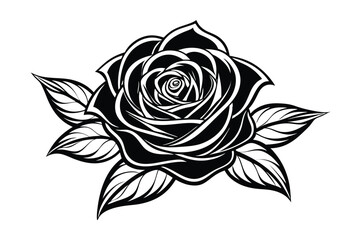 black and white rose