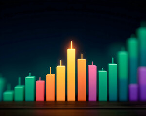 Glowing bar graph illustrating growth and success . Generative AI