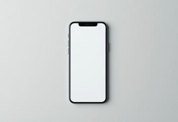 Smartphone mockup with white blank screen isolated on light background. isolated on white background