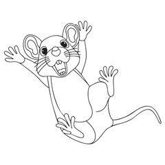 Scared mouse rat sketch drawing illustration