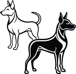 Dog silhouette vector designs 32