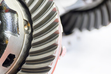 Close up scene the differential gear parts.
