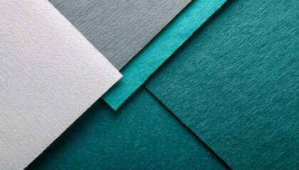 Fototapeta premium Texture craft white gray and teal shade color paper background macro Vintage abstract emerald cardboard