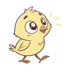Obraz premium Vector illustration of a cute chick
