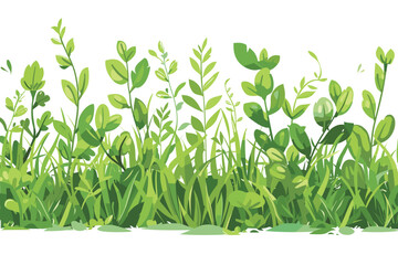 Obraz premium Ornamental green plant in the form of a hedge.Realistic garden shrub, seasonal bush, boxwood, tree crown bush foliage.For decorate of a park, a garden or a green fence. 