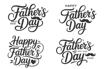 Happy Father's Day with dad and children. Best Dad Ever Greeting. Father’s Day Typography Artwork. Father's Day International. Happy Father's Day Typography Poster Artwork