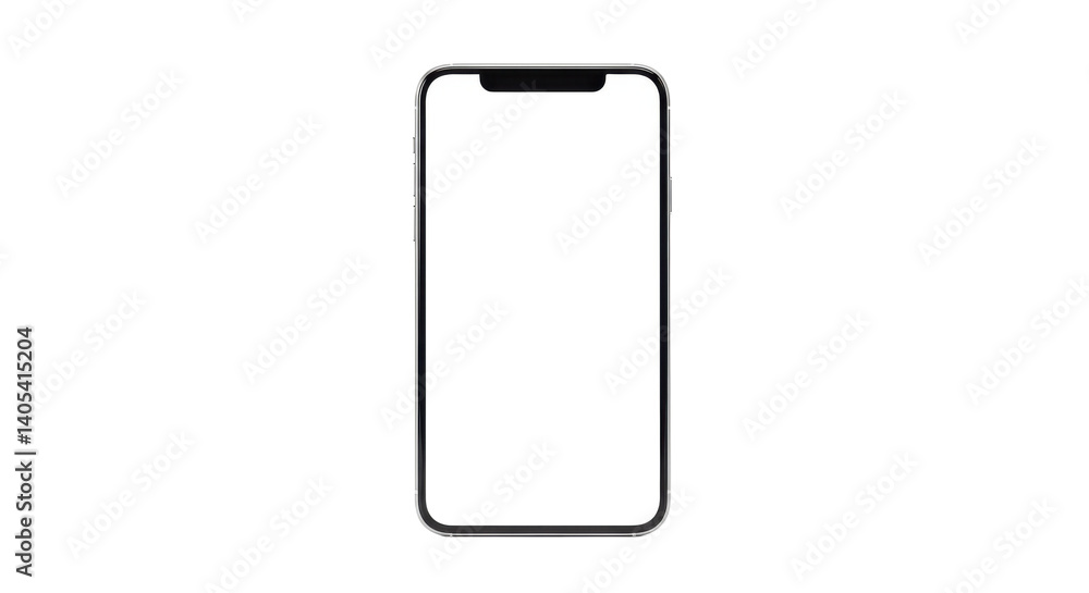 Aufkleber a smartphone with a notched display and a black and white screen on a black background image