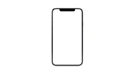 A smartphone with a notched display and a black and white screen on a black background image