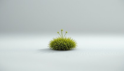 Plant with Buds Against a Neutral Background Still Life
