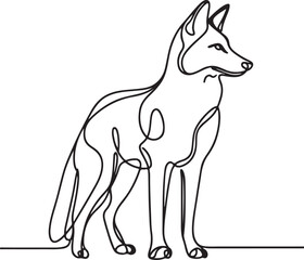 Coyote Animal Illustration Line Drawing