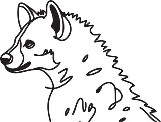 Hyena Standing Minimalist Line Art