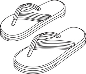 Sandal Pair Minimal Vector Art